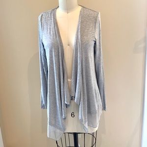 Grey Draped Open Cardigan